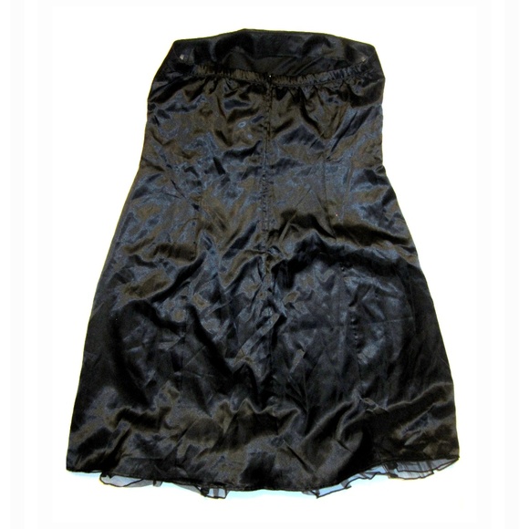 Torrid Dress 0 12 Black Satin Strapless Polka Dot Retro NWT NEW - Picture 3 of 3